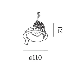 Plafonnier & Spot*Wever&Ducré Spot encastrable, Rony 1.0 LED, , LED, dim, 2700K, 710 lm, Ø11cm, H7,3cm - blanc mat