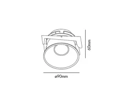 Plafonnier & Spot*Faro Spot encastrable, salle de bain, Fresh IP44, , Ø9cm, H6,5cm (hauteur plafond recommandée 14,5cm) - blanc