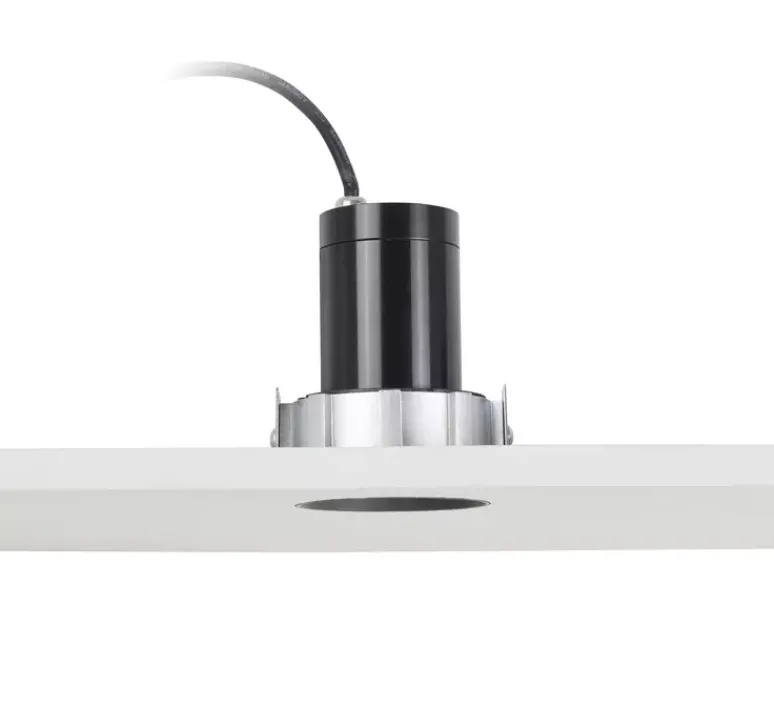 Plafonnier & Spot*Faro Spot encastrable, sans collerette, Fresh IP65, , Ø13,3cm, H12,5cm (hauteur plafond recommandée 14,5cm) - noir