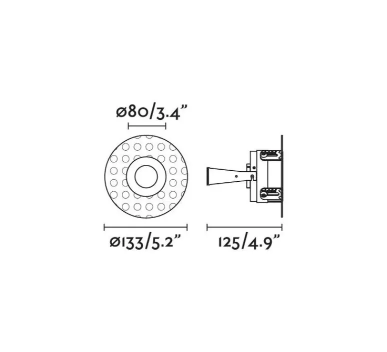 Plafonnier & Spot*Faro Spot encastrable, sans collerette, Fresh IP65, , Ø13,3cm, H12,5cm (hauteur plafond recommandée 14,5cm) - noir
