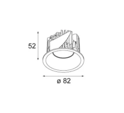 Plafonnier & Spot*Modular spot encastrable, Smart Lotis 82 , , IP55, LED, 2700K, 529lmØ8,2cm, H5,2cm - blanc