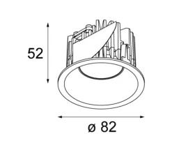 Spot encastrable, Smart Lotis 82 IP55 Led GE, medium, 25°, blanc, LED, 3000K, 550lm, Ø8,2cm, H5,2cm - Modular