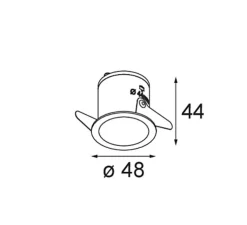Spot encastrable, Smart Lotis Recessed 48 1x, noir, LED, 3000K, 119 lm, Ø4,8cm, H4,4cm - Modular