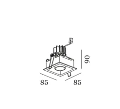 Spot encastrable, SNEAK TRIM 1.0, noir, LED, 2700K, 390/520lm, Ø8,5cm, H9cm - Wever&Ducré