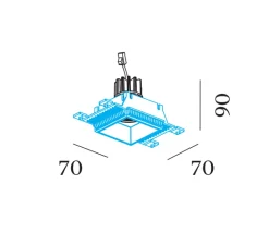 Plafonnier & Spot*Wever&Ducré Spot encastrable, Strange 1.0 LED, , LED, 3000K, 550/740lm, L7cm, H9cm - noir