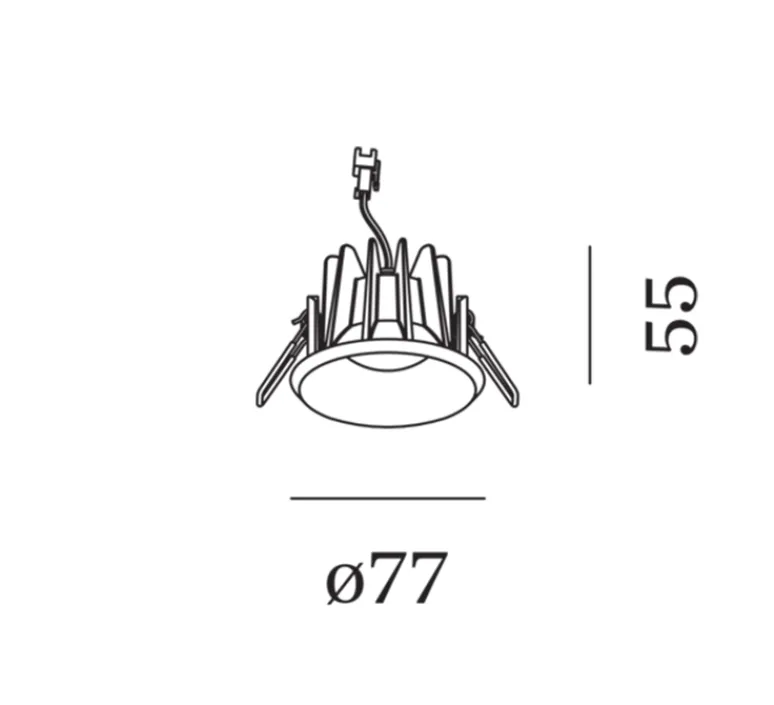 Plafonnier & Spot*Wever&Ducré Spot encastrable, Taio Round IP65 1.0 LED, , LED, 3000K, 335/455lm, Ø7,7cm, H5,5cm - blanc