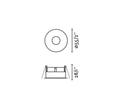 Plafonnier & Spot*Faro Spot encastrable, Tast Round, , IP65, LED, 2700K, 350 lm, Ø5,5cm, H2,8cm - blanc