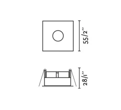 Plafonnier & Spot*Faro Spot encastrable, Tast Square, , IP65, LED, 2700K, 350 lm, Ø5,5cm, H2,8cm - blanc