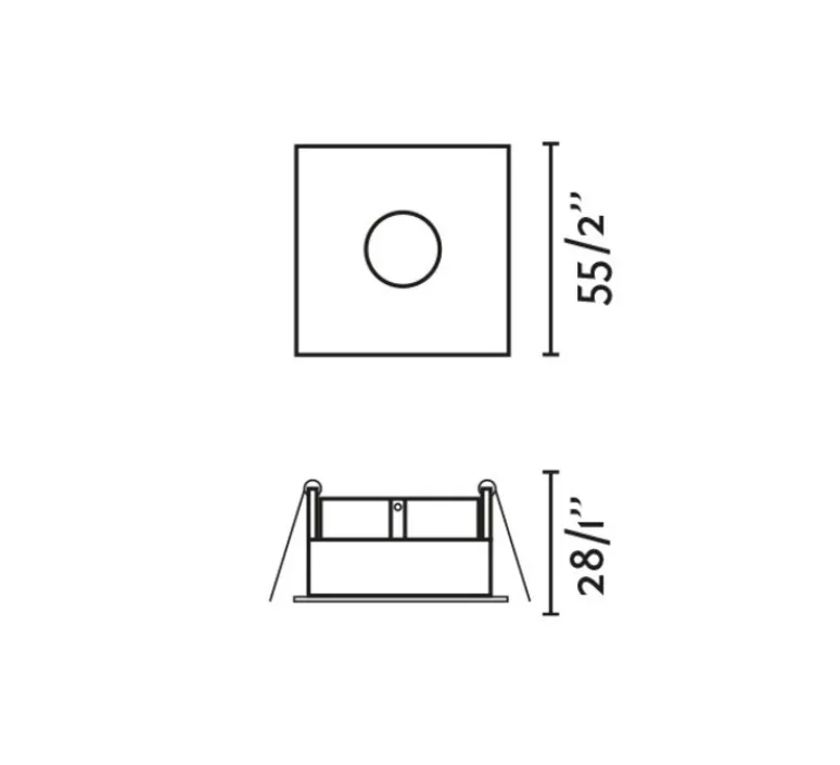 Plafonnier & Spot*Faro Spot encastrable, Tast Square, , IP65, LED, 2700K, 350 lm, Ø5,5cm, H2,8cm - blanc