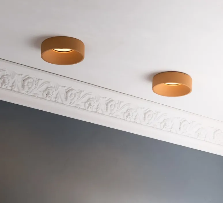 Plafonnier & Spot*Plato Design Spot encastrable, Teo, , Ø9,7cm, H3cm - Jaune ambre