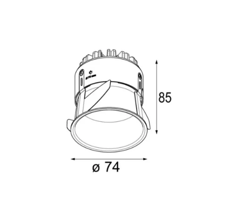 Spot encastrable, Thimble 74, ano champagne, IP55, LED, 2700k, 440/593 lm, Ø7,4cm, H8,5cm - Modular