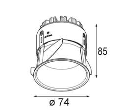 Plafonnier & Spot*Modular Spot encastrable, Thimble Recessed 74 1x, , IP55, LED, 2700K, 595 lm, Ø7,4cm, H8,5cm - blanc
