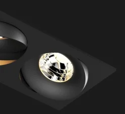 Spot encastrable, Titan Double Rectangle Organic, 40°, noir mat, dim, LED, 2700K, 1100lm, L17,2cm, H7cm - Doxis