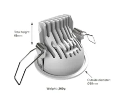 Spot encastrable, Titan Fix Round Cone, 40°, Bobbytrap springs, corten, dim, LED, 2700K, 1100lm, Ø8,5cm, H6,8cm - Doxis