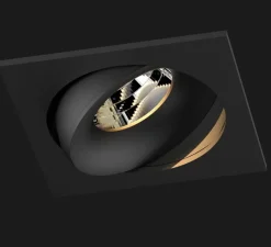 Plafonnier & Spot*Doxis Spot encastrable, Titan Mix Square Organic, 28°, Bobbytrap springs, noir mat, dim, LED, 2700K, 1100lm, L9,2cm, H6,8cm - blanc