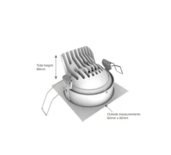 Plafonnier & Spot*Doxis Spot encastrable, Titan Mix Square Organic, 28°, Bobbytrap springs, noir mat, dim, LED, 2700K, 1100lm, L9,2cm, H6,8cm - blanc