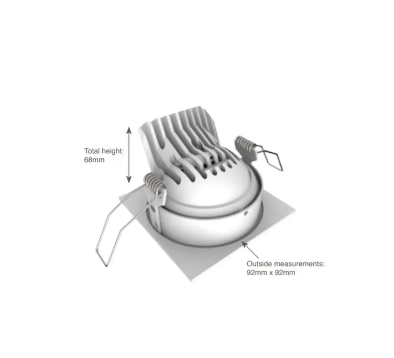 Plafonnier & Spot*Doxis Spot encastrable, Titan Mix Square Organic, 28°, Bobbytrap springs, noir mat, dim, LED, 2700K, 1100lm, L9,2cm, H6,8cm - blanc