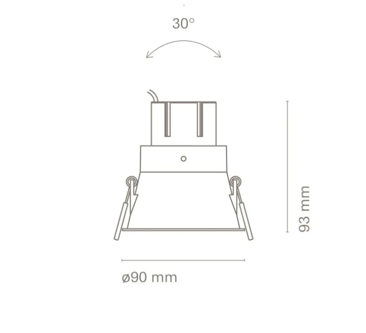 Spot encastrable, Tolva M, blanc, LED, dim, 4000K, 780 lm, Ø9cm, H9,3cm - Nexia