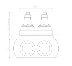 Plafonnier & Spot*Astro Spot encastrable, Trimless Round Twin Adjustable, , L15,5cm, H6,2cm - blanc mat