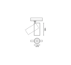 Plafonnier & Spot*Faro Architectural Spot, Fost Track, , LED, On/Off, 2700k, 43W, 36°, 2628 lm, Ø7cm, H16,5cm - Faro blanc
