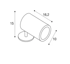 Plafonnier & Spot*SLV Spot, Helia L, , IP66, LED, dim, 3000K, 1340 lm, Ø10cm, H15cm - anthracite