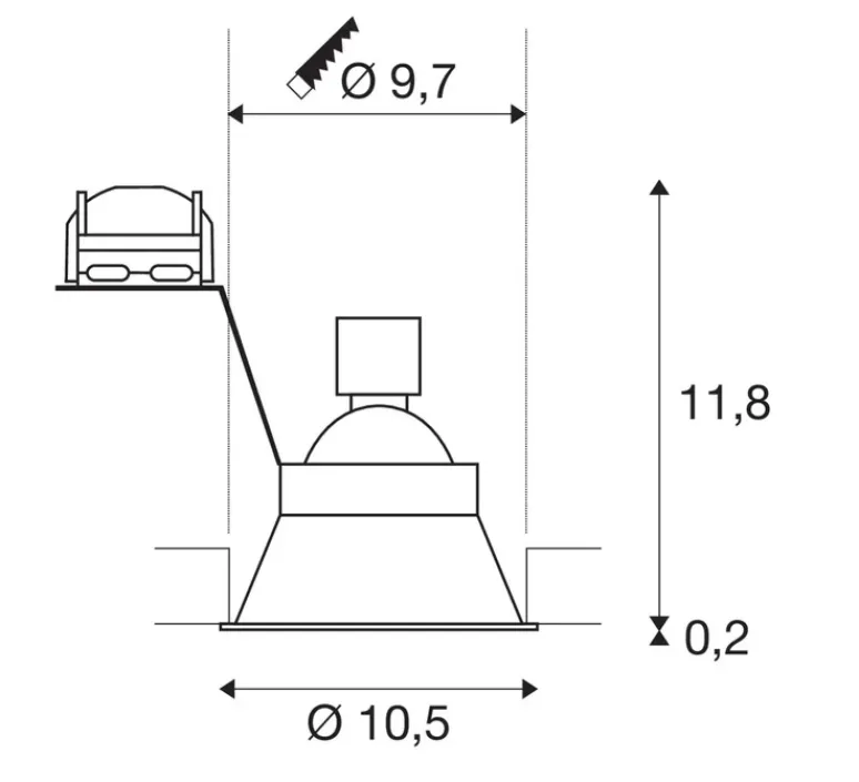 Plafonnier & Spot*SLV Spot, HORN-T, , Ø10,5cm, H12cm - blanc