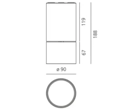 Plafonnier & Spot*Artemide Spot, Hoy Spot SMD, , LED, dim, 4000K, 2203 lm, Ø9cm, H18,8cm - noir