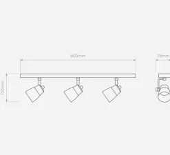 Spot, Juno Triple Bar, bronze, L60cm, H15cm - Astro
