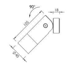 Plafonnier & Spot*John Cullen Spot, Kew 40, angle 17,5°, , IP66, LED, dim, 2700K, 572 lm, Ø4cm, P12,3cm - Bronze