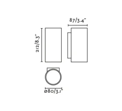 Spot, Kov 2L, 23°, noir, IP65, LED, 3000K, 1386 lm, L8cm, H21,2cm - Faro
