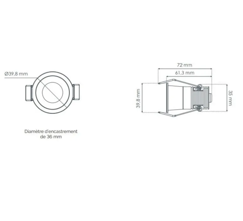 Plafonnier & Spot*Solum Spot, Lyra, , IP65, LED, dim, 2700-4000K, 350-400 lm, Ø3,98cm, H7,2cm - blanc