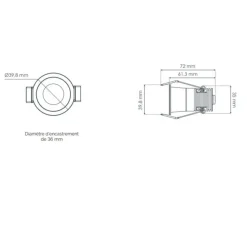 Plafonnier & Spot*Solum Spot, Lyra, , IP65, LED, dim, 2700-4000K, 350-400 lm, Ø3,98cm, H7,2cm - noir