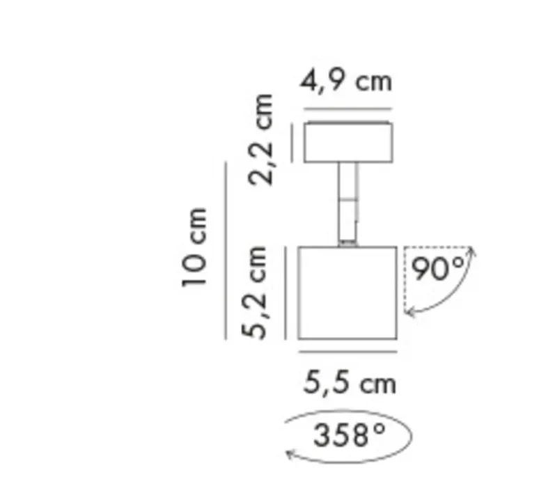 Plafonnier & Spot*Axolight Spot, Mark S10, , L7,5cm, H10cm - noir