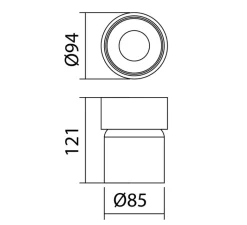 Plafonnier & Spot*MDC Spot, Martina, , IP44, Ø9,4cm, H12,1cm - blanc