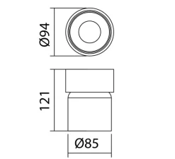 Plafonnier & Spot*MDC Spot, Martina, , IP44, Ø9,4cm, H12,1cm - noir