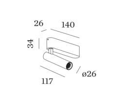 Plafonnier & Spot*Wever&Ducré Spot, Match Surface 1.0, , LED, dim, 2700K, 550 lm, L14cm, H11,7cm - blanc