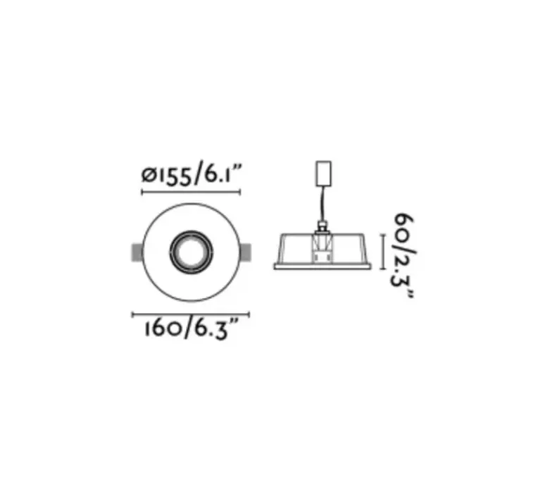 Plafonnier & Spot*Faro Spot orientable 30°, encastrable, Neu, , Ø16cm, H6cm - blanc