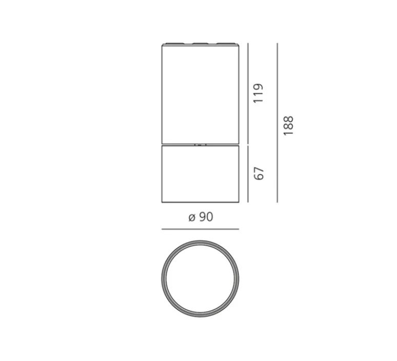 Plafonnier & Spot*Artemide Spot, orientable, Hoy Spot, non-variable, , Ø9cm, H18,8cm, LED, 2700K, 1796lm, 22W, 68° - noir