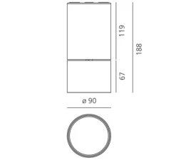 Plafonnier & Spot*Artemide Spot, orientable, Hoy Spot, , Ø8,4cm, H18,7cm, LED, 2700K, 2053lm, 20W, 13° - blanc