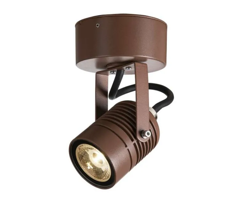 Plafonnier & Spot*SLV Spot ou applique en saillie, Led spot, , IP65, LED, 3000K, 400 lm, L8cm, H11cm - rouille