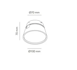 Plafonnier & Spot*Light Point Spot ou applique en saillie, VANTAGE 1, , LED, dim, 2700K, 540 lm, Ø10cm, H7cm - noir