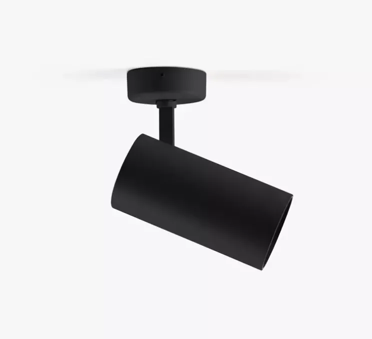 Spot ou applique en saillie, Fost 42W, noir, LED, dim, 2700K, 3286 lm, Ø9cm, H18cm - Faro