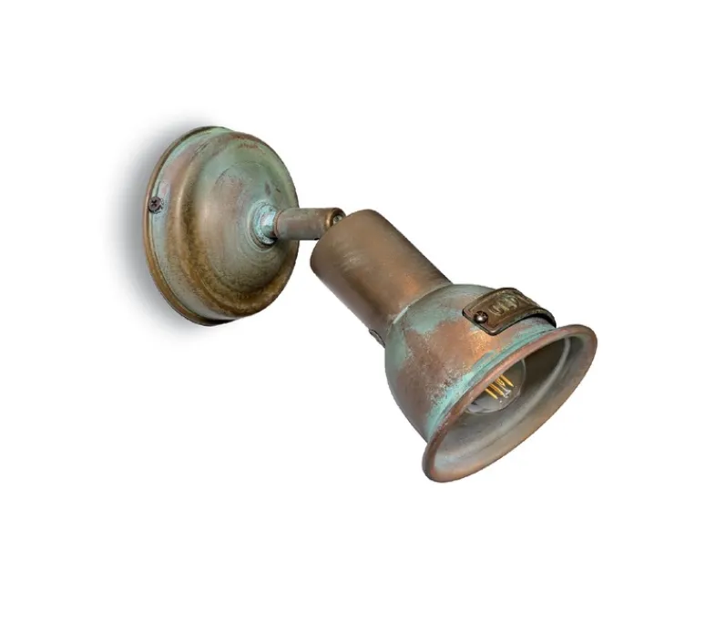 Plafonnier & Spot|Applique*Moretti Luce Spot ou applique en saillie, Azali 1521, , L9,5cm, H12cm - Cuivre laiton vieilli