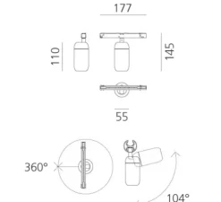 Spot pour rail, Gople system, 60 DALI, blanc, LED, dim, 2700K, 557 lm, Ø5,5cm, H11cm - Artemide