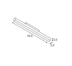 Plafonnier & Spot*SLV Spot pour rail, IN-LINE 44, , LED, dim, 2700-4000K, 1140 lm, L43,5cm, H2,5cm - noir