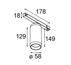 Plafonnier & Spot*Modular Spot pour rail, Kogel Track 48V Adjustable 58 1x, , LED, dim, 2700K, 842 lm, Ø5,8cm, H14,9cm - blanc
