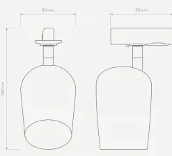 Plafonnier & Spot*Astro Spot pour rail, Koto Track, , Ø7,2cm, H15,3cm - noir mat