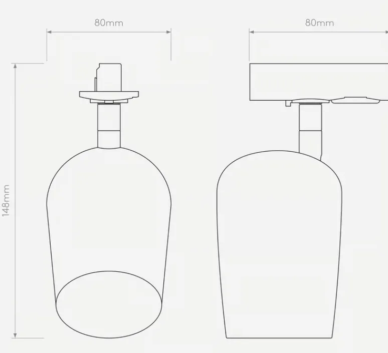 Plafonnier & Spot*Astro Spot pour rail, Koto Track, , Ø7,2cm, H15,3cm - noir mat