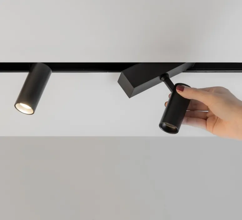 Plafonnier & Spot*Faro Architectural Spot pour rail, Neso Hole 40°, , LED, 2700K, 430 lm, L16,3cm, H10cm - noir
