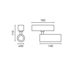 Plafonnier & Spot*Faro Architectural Spot pour rail, Neso Hole, , 36°, LED, 2700K, 574 lm, L16,3cm, H10cm - Faro noir mat